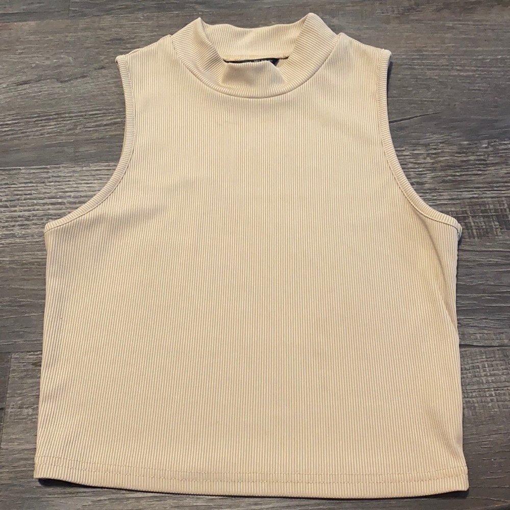 tan shein fitted crop top